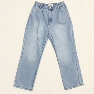 Rolla’s Chloe Pleat Denim Jeans Light Blue